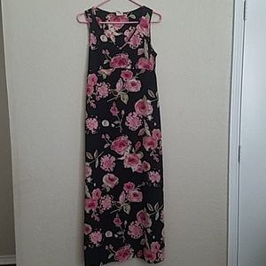 Pink Floral Print Dress